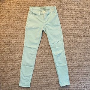 J Brand Skinny Leg Mint Green Jeans, Size 25